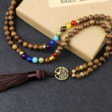 Sapta Chakra Wooden Mala