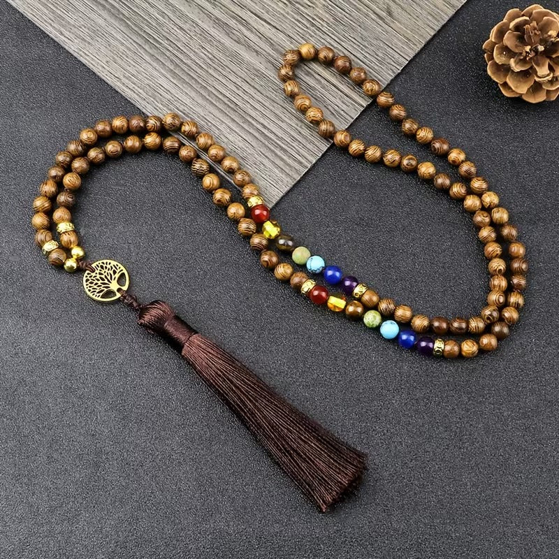 Sapta Chakra Wooden Mala