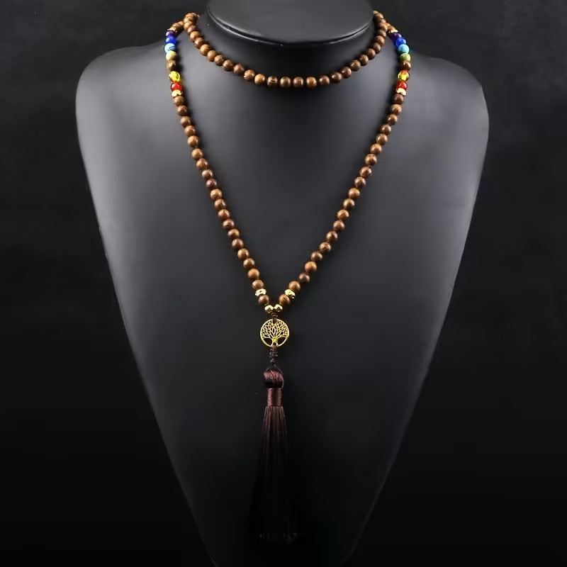 Sapta Chakra Wooden Mala