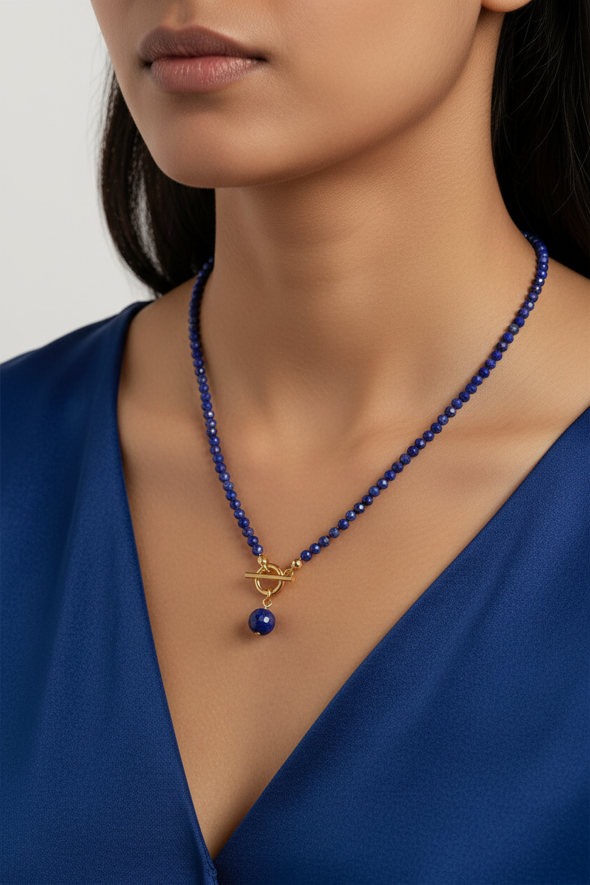 Durga — Lapis Lazuli OT Clasp Necklace