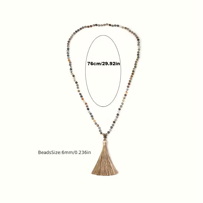 Chitra Indian Agate Tassel Mala