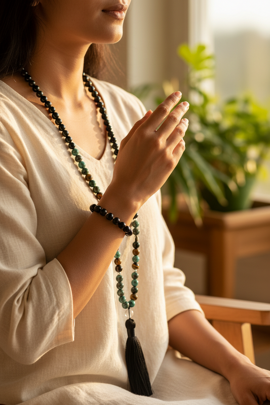 Vira Tiger Eye & African Turquoise Set