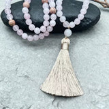 Komala Pink Stone Mala & Bracelet Set