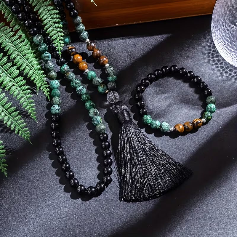 Vira Tiger Eye & African Turquoise Set