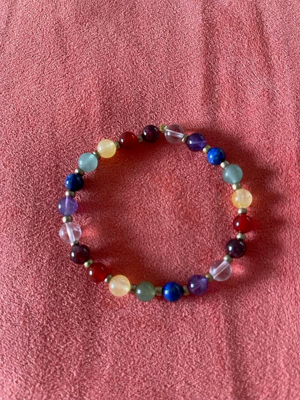 Original photograph of Laurie Baum's new alternate chakra bracelet