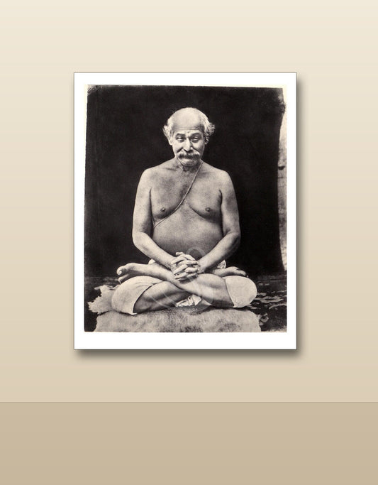 Lahiri Mahasaya canvas shown on a wall