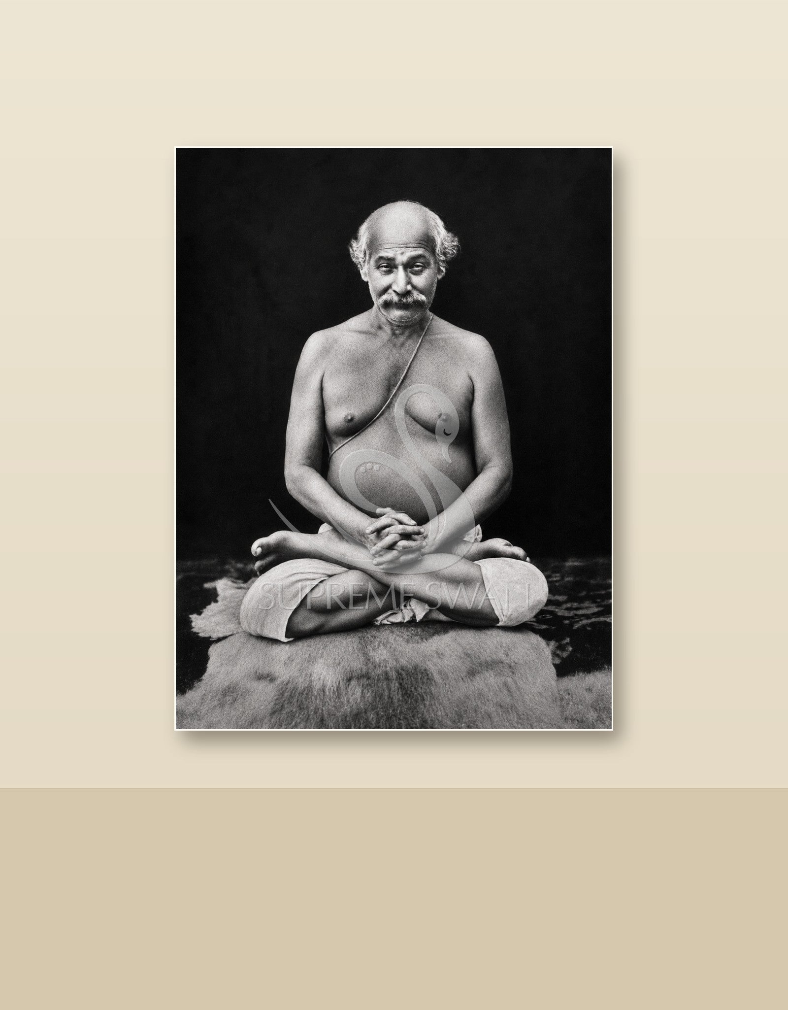 Lahiri Mahasaya canvas shown on a wall