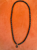 108-Bead Lapis Lazuli & Chrysocolla Mala with OM Charm