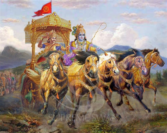 Krishna and Arjuna at Kurukshetra — canvas print