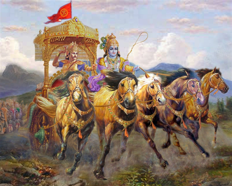 Krishna and Arjuna at Kurukshetra — canvas print