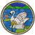 Encinitas Retreat Swan Stained Glass -  15 inch