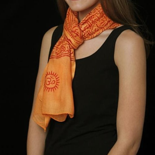 Indian Om Scarf - Orange
