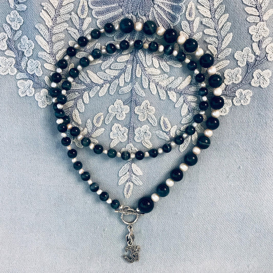 Nisha Tiger’s Eye Om Necklace