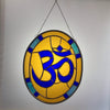 Blue & Gold Om Stained Glass