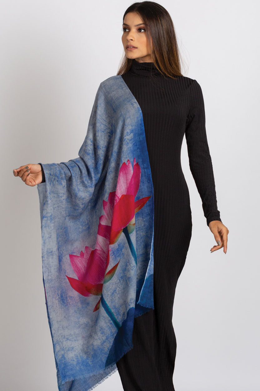 Kamalika Lotus Wool Shawl
