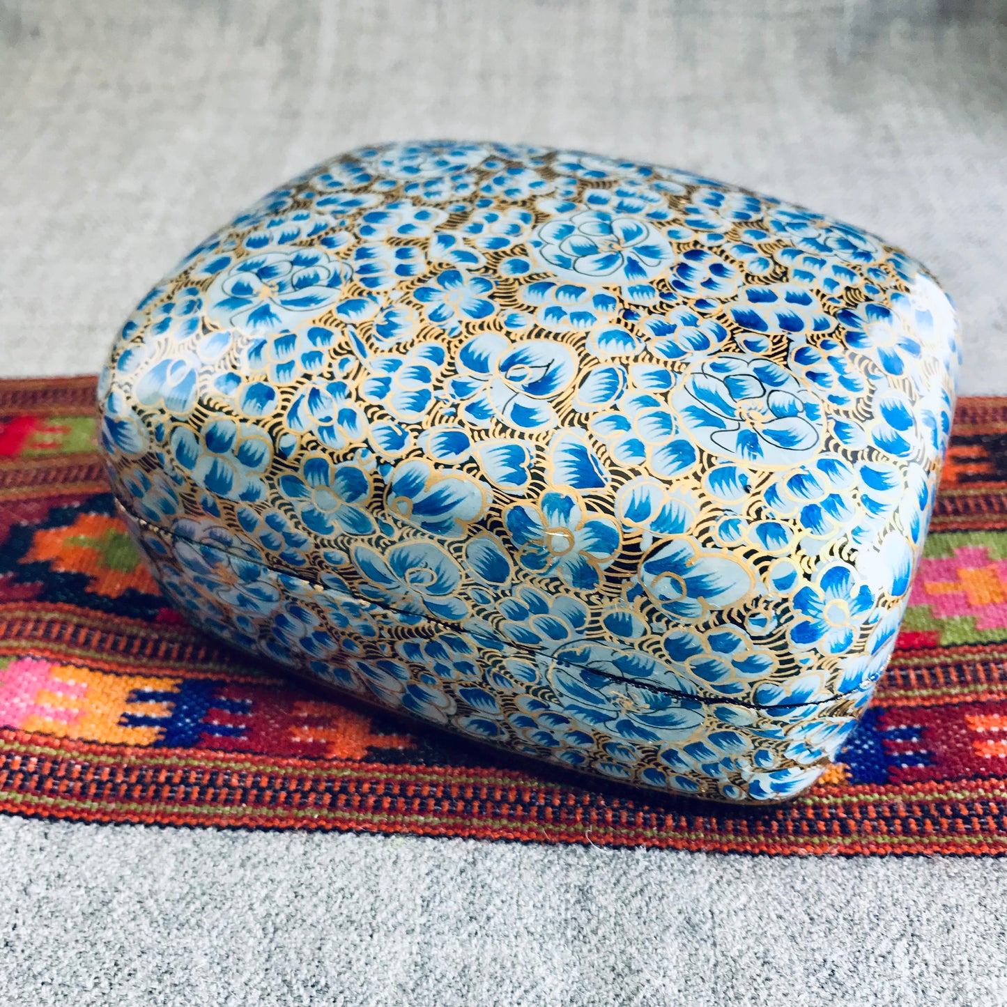 Blue Paper Mache Box