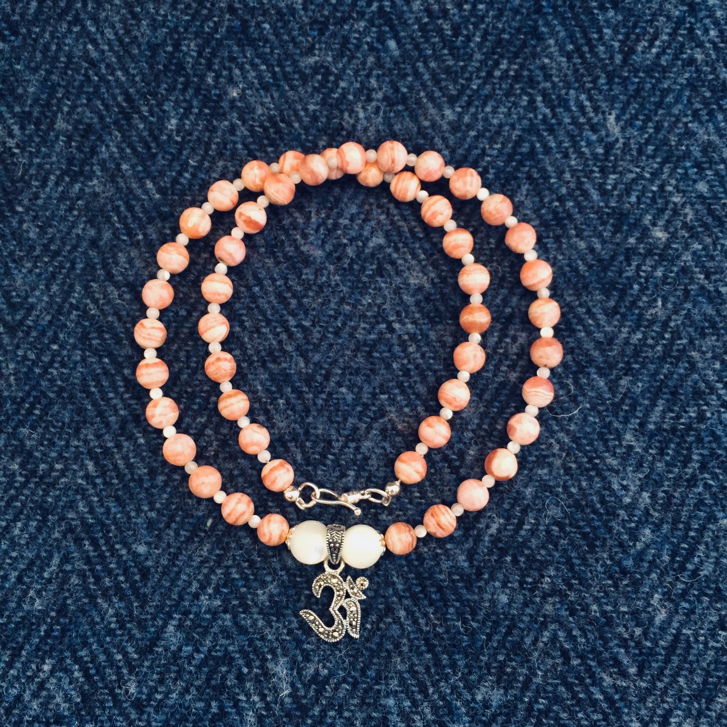 Kamala Rhodochrosite Om Necklace