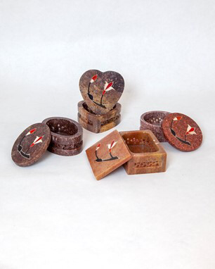 Indian Soapstone Keepsake Boxes