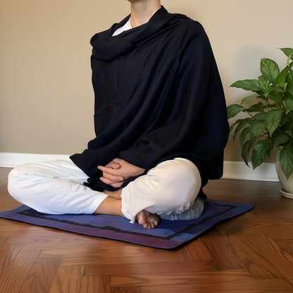Asana Meditation Mat — Silk & Wool, for Floor & Chair Supreme Swan