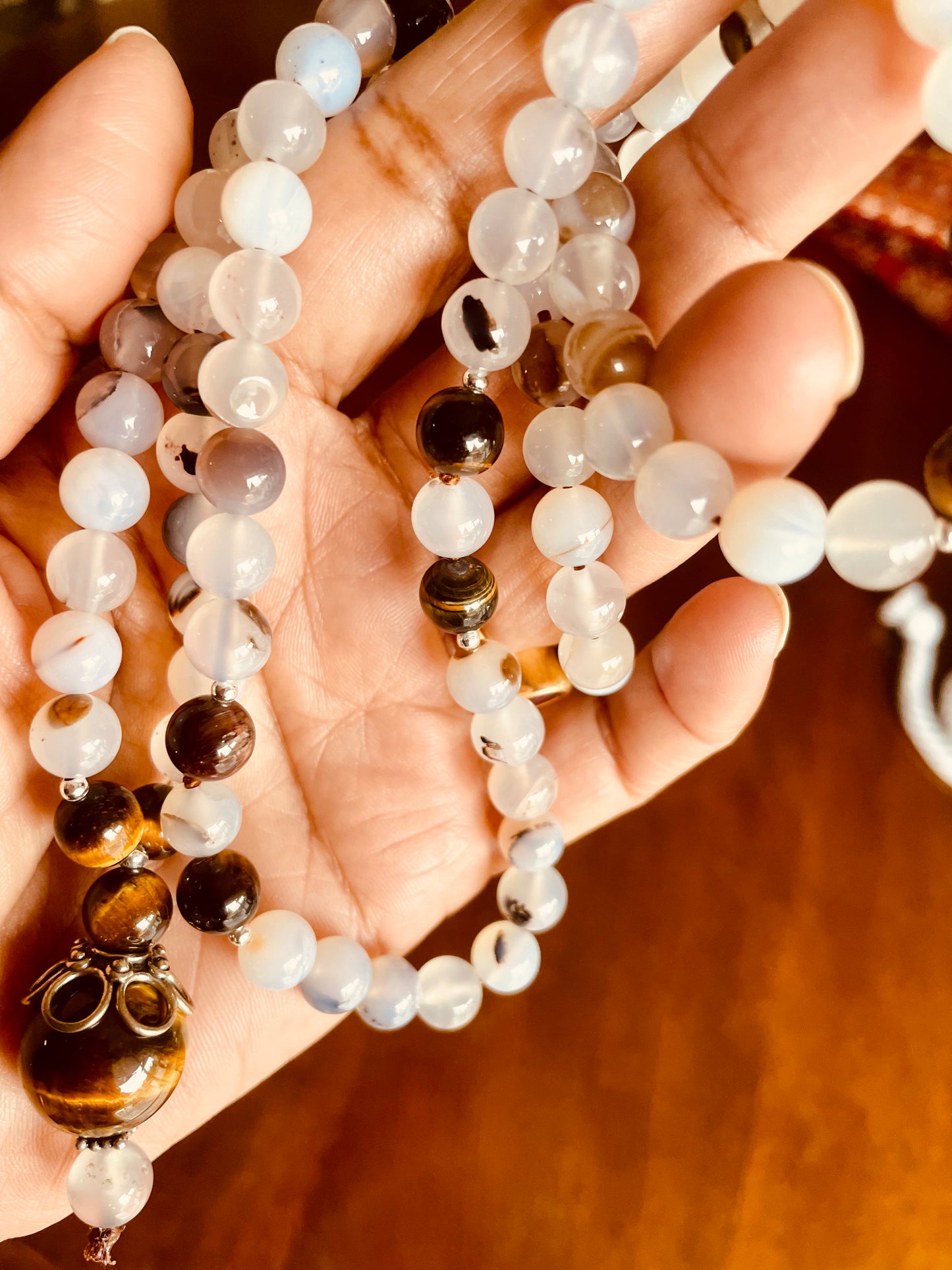 Tejas Agate & Tiger's Eye 108 Mala
