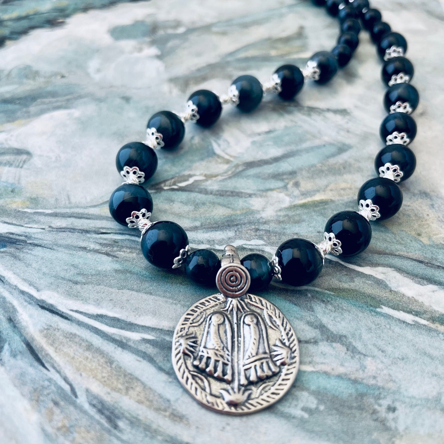 Charanam Blue Tiger’s Eye Necklace