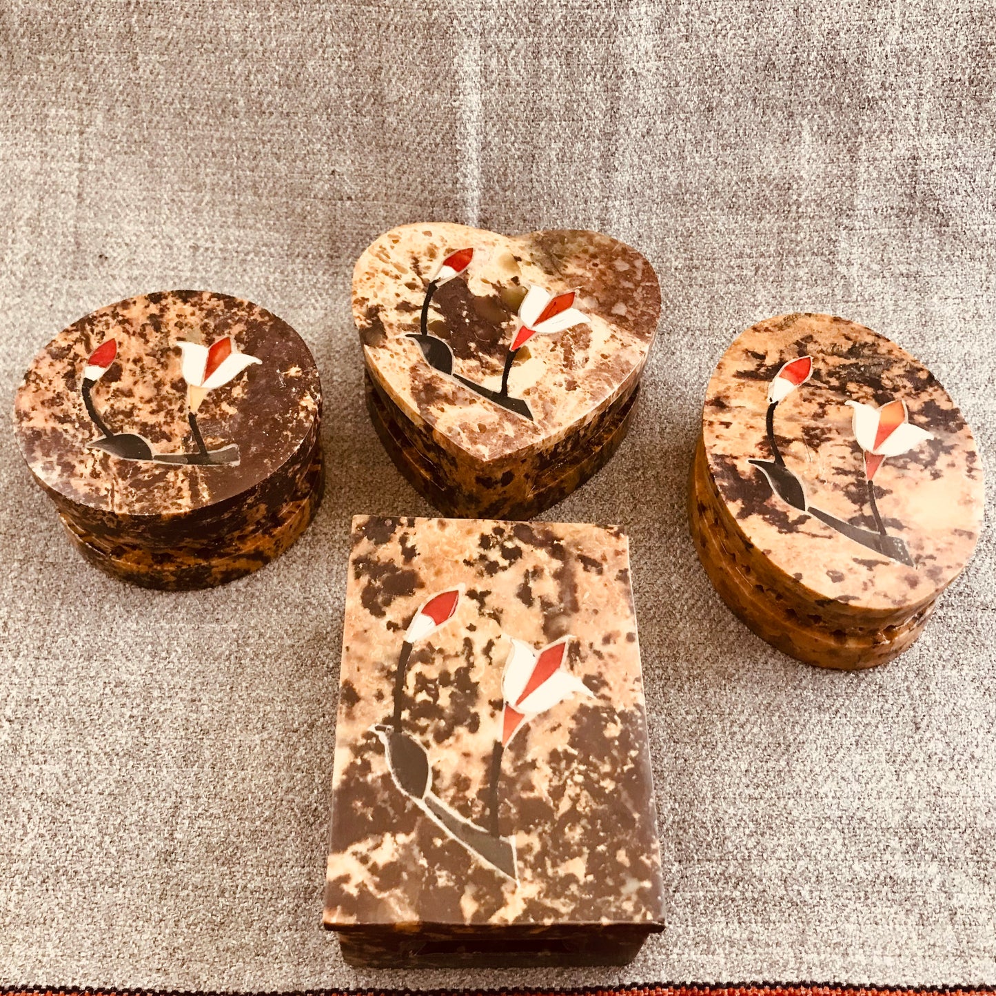 Indian Soapstone Keepsake Boxes